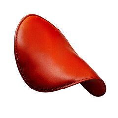Object crafted from premium brown leather, featuring buttery texture, bold curves, and smooth, luxurious stitching — a chunky and stylish masterpiece