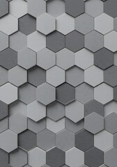 Naklejka premium Grayscale Hexagon Symphony AI Generated