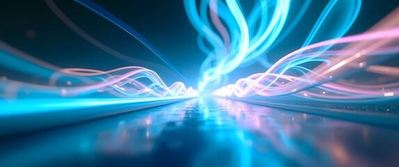 Microfinance and Financial Inclusion: Mobile Banking, Regulation, and Policy Advancing Urban Accessibility and Social Equity. Vibrant Flow of Light Representing Mobile Financial Transactions Ease