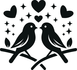 two birds on a branch