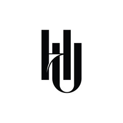 HU monogram logo design letter text name symbol monochrome logotype alphabet character simple logo