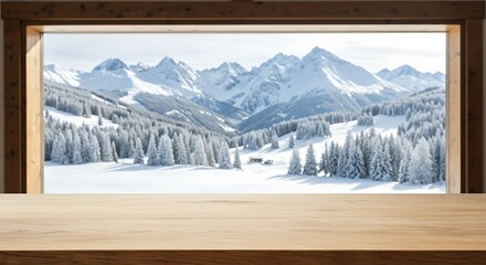 Winter's Embrace: A Mountain View AI Generated