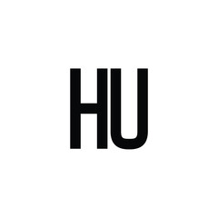 HU monogram logo design letter text name symbol monochrome logotype alphabet character simple logo