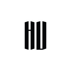 HU monogram logo design letter text name symbol monochrome logotype alphabet character simple logo