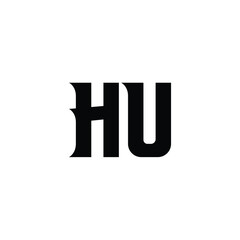 HU monogram logo design letter text name symbol monochrome logotype alphabet character simple logo