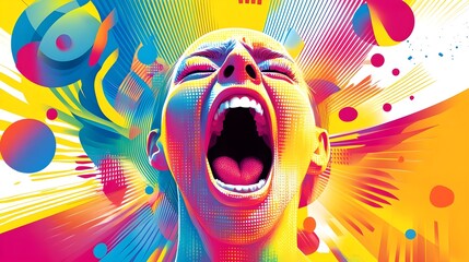 Obraz premium Bold and Colorful Abstract Artwork with Dynamic Patterns and Shapes