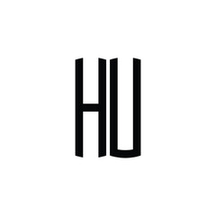 HU monogram logo design letter text name symbol monochrome logotype alphabet character simple logo