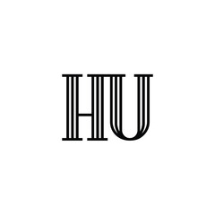HU monogram logo design letter text name symbol monochrome logotype alphabet character simple logo