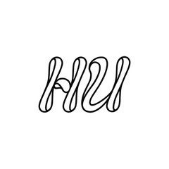 HU monogram logo design letter text name symbol monochrome logotype alphabet character simple logo