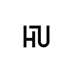 HU monogram logo design letter text name symbol monochrome logotype alphabet character simple logo