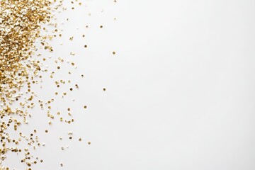 Elegant Golden Star Confetti Border on Clean White Background for Festive Design