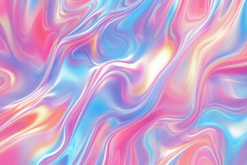 Obraz premium Holographic Iridescent Background with Shimmering Swirls