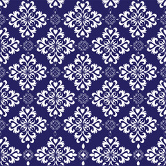 Vector illustration of Abstract Seamless pattern, classic flowers and leaves