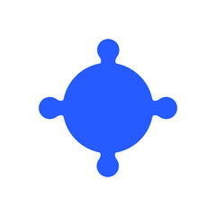 One round separate puzzle piece. Puzzle detail in circle shape. Vector illustration on a white background. 