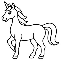 Simple Unicorn Vector Drawing