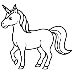 Simple Unicorn Vector Drawing