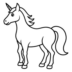 Simple Unicorn Vector Drawing
