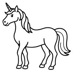 Simple Unicorn Vector Drawing