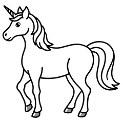 Simple Unicorn Vector Drawing