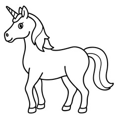 Simple Unicorn Vector Drawing