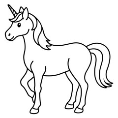 Simple Unicorn Vector Drawing