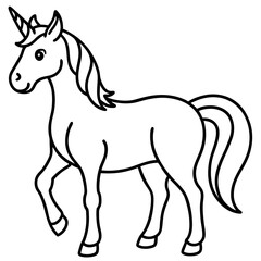 Simple Unicorn Vector Drawing