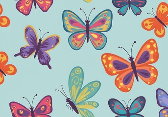 Fototapeta premium Flutter: A Kaleidoscope of Wings AI Generated