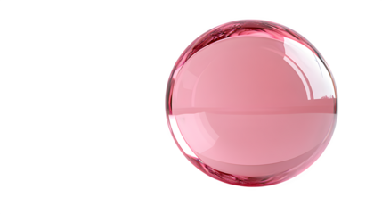 Shiny pink bubble sphere isolated on white background
