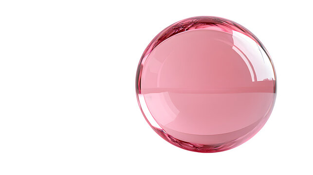 Shiny pink bubble sphere isolated on white background