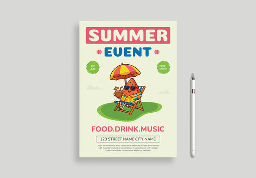 Beach Summer Event Flyer Layout