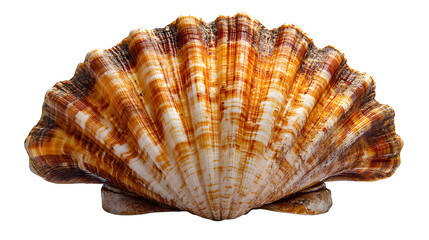 Obraz premium Single seashell with natural texture and shape, isolated on white background