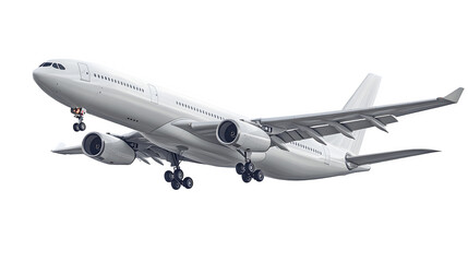 Obraz premium Plane flying in the sky, isolated on white background