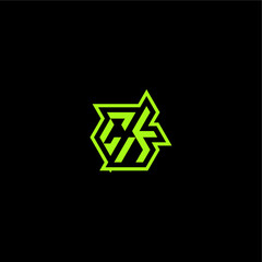 logo design concept cool and dynamic monogram CK esport gaming initial letter