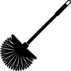 Toilet Brush Silhouette Icon | Black Vector for Cleaning, Bathroom & Hygiene Graphic Vector