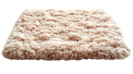 Plush beige carpet with soft texture isolated on white background