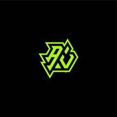 logo design concept cool and dynamic monogram AV esport gaming initial letter