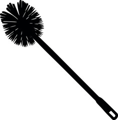 Toilet Brush Silhouette Icon | Black Vector for Cleaning, Bathroom & Hygiene Graphic Vector