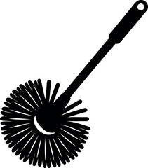 Toilet Brush Silhouette Icon | Black Vector for Cleaning, Bathroom & Hygiene Graphic Vector