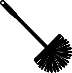 Toilet Brush Silhouette Icon | Black Vector for Cleaning, Bathroom & Hygiene Graphic Vector