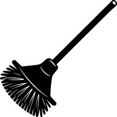 Toilet Brush Silhouette Icon | Black Vector for Cleaning, Bathroom & Hygiene Graphic Vector