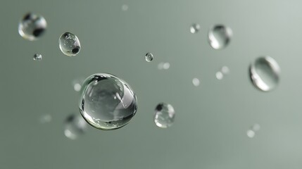 Flowing water bubbles,Water molecule,bubbles, raindrops macro close-up