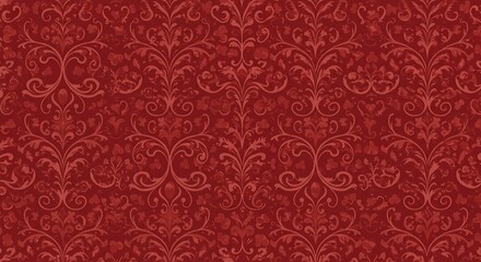 Crimson Damask Dreams AI Generated