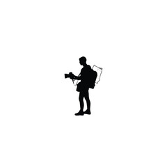 Naklejka premium a traveler silhouette on white background 