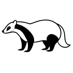 Sleek Badger Outline Illustration