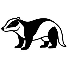 Sleek Badger Outline Illustration