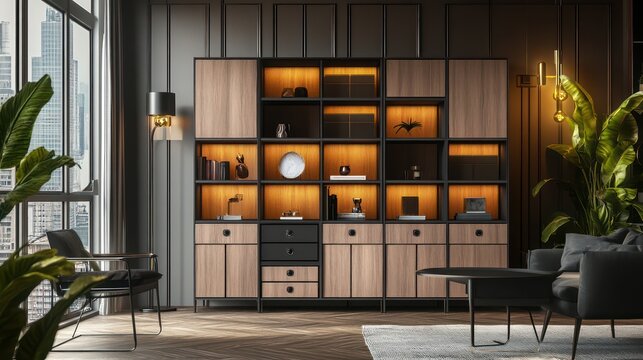 A modular storage cabinet system with stackable compartments