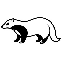 Sleek Badger Outline Illustration