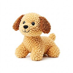 Obraz premium Beige fluffy toy dog isolated on a white background