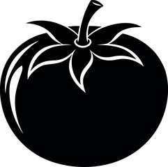 Tomato Silhouette Vector | Icon for Fresh Produce, Garden & Culinary Vector