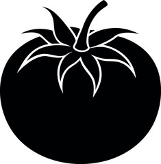 Tomato Silhouette Vector | Icon for Fresh Produce, Garden & Culinary Vector